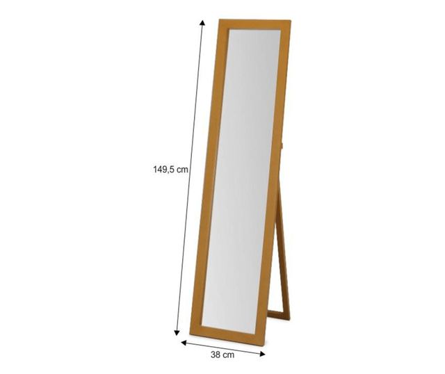 Подово огледало с рамка от кафяв дъб Aida 38x149,5 см