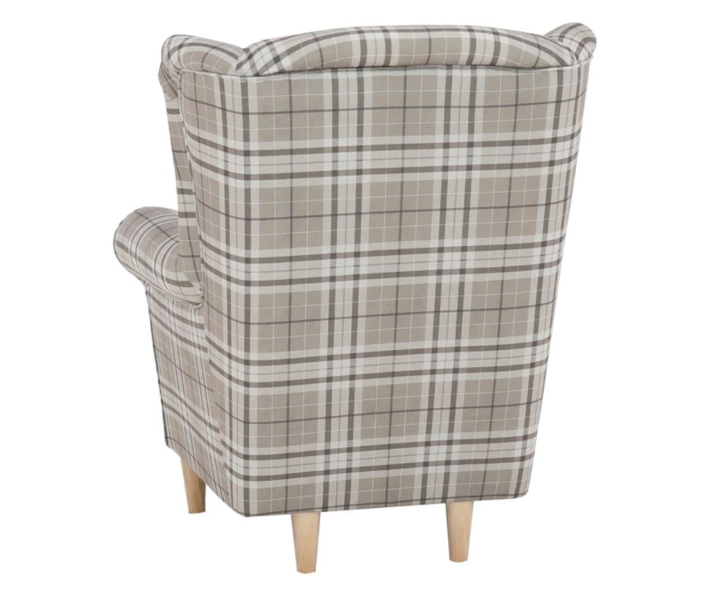 Set fotoliu cu taburet, din textil maro, Astrid, 86x72x105 cm - 2
