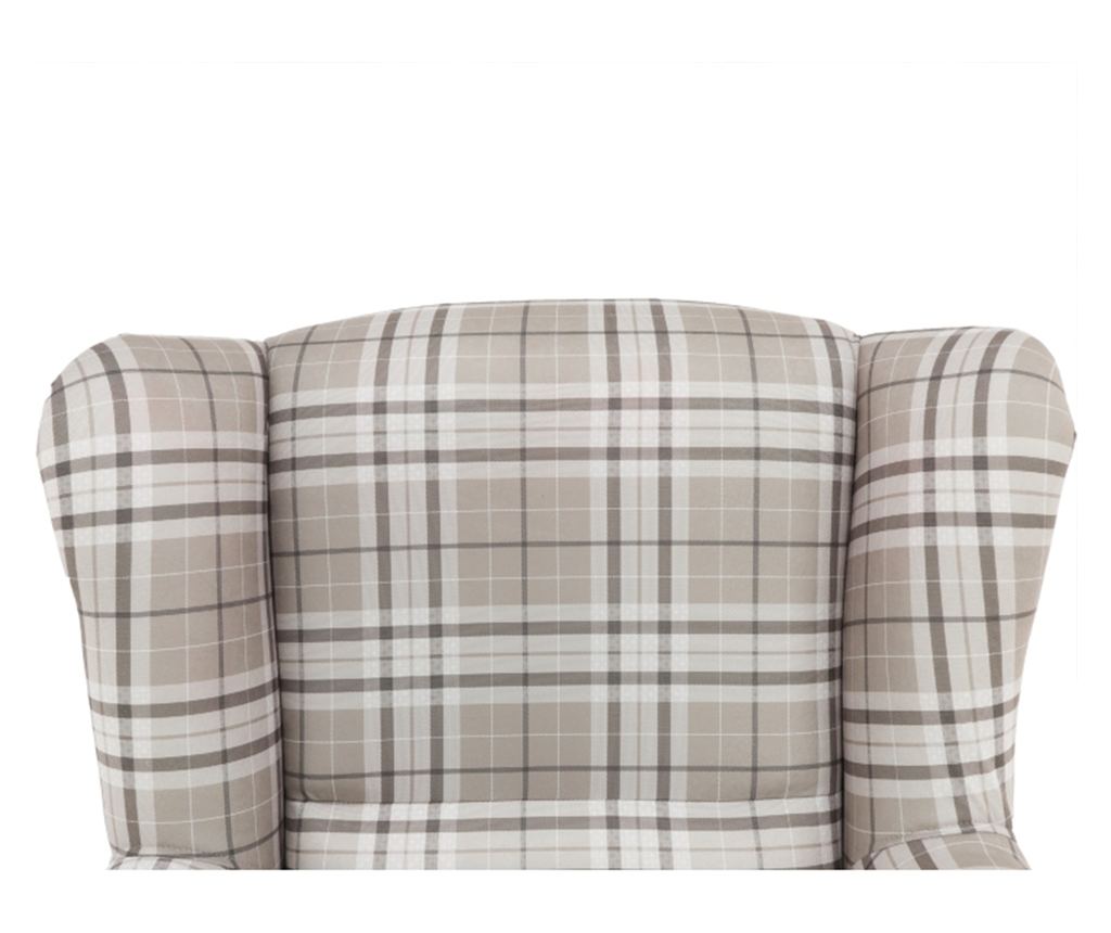 Set fotoliu cu taburet, din textil maro, Astrid, 86x72x105 cm - 4
