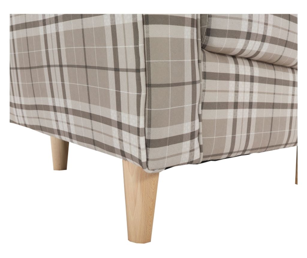 Set fotoliu cu taburet, din textil maro, Astrid, 86x72x105 cm - 5