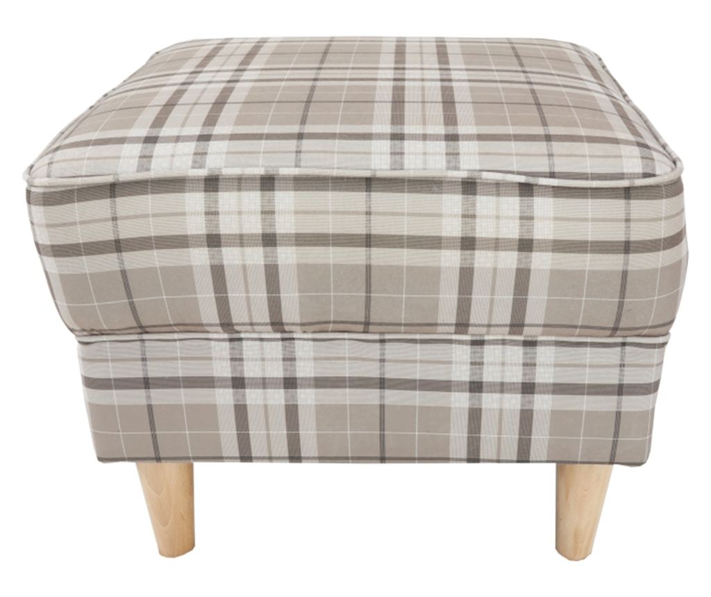 Set fotoliu cu taburet, din textil maro, Astrid, 86x72x105 cm - 6