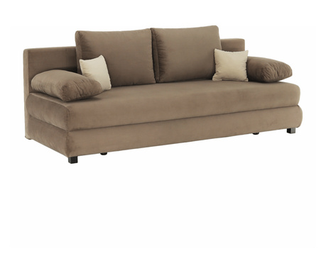 Разтегателен текстилен диван бежово кафяв Cliv 206x90x73/85 см