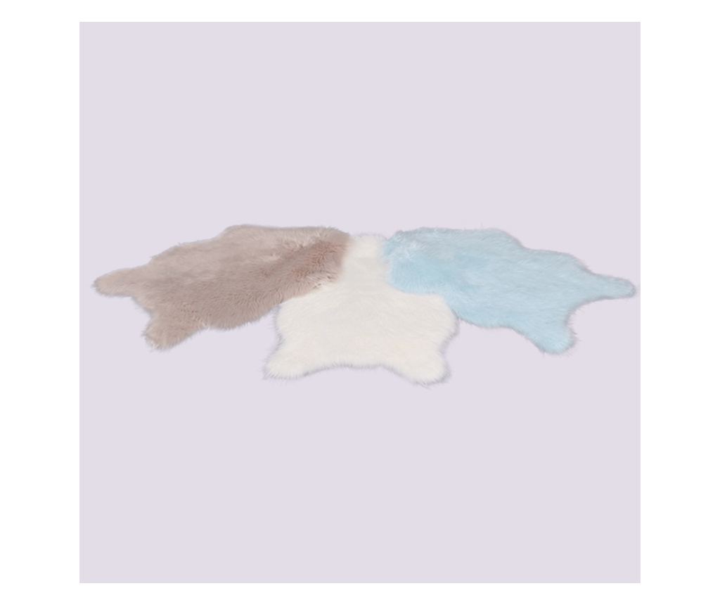 Ebony White umjetni tepih od krzna 90x60 cm - 4