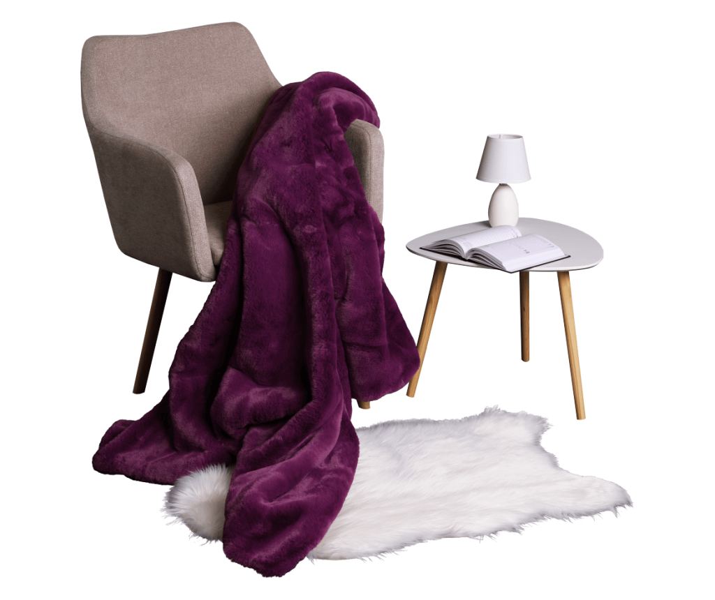 Ebony White umjetni tepih od krzna 90x60 cm - 5