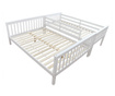 Bagheera bijeli drveni krevet na kat 90x200 cm
