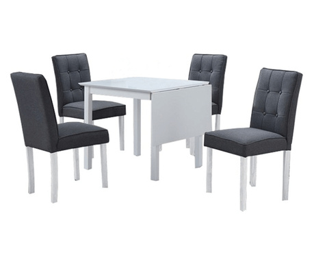 Set raztegljive mize in 4 stolov Bjork 115x75x75 cm