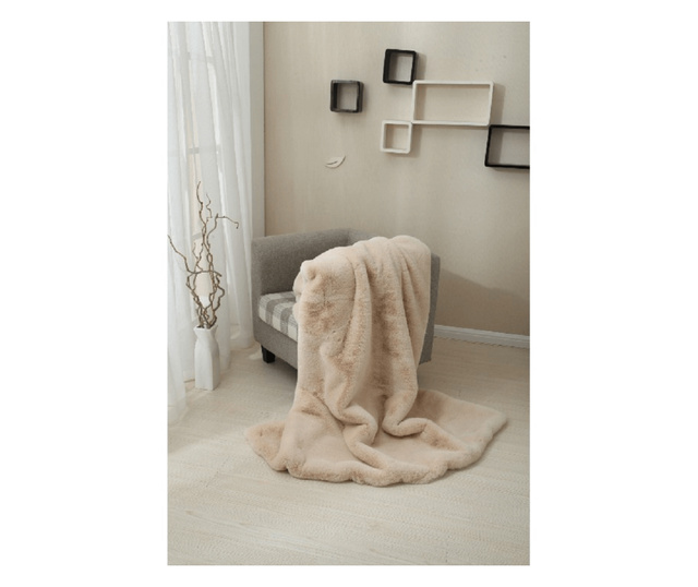 Kožešinová deka Rabita béžová 150x180 cm