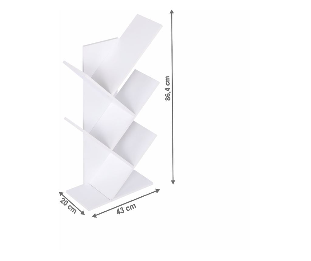 Baki fehér MDF polc 43x20x86,4 cm - 9