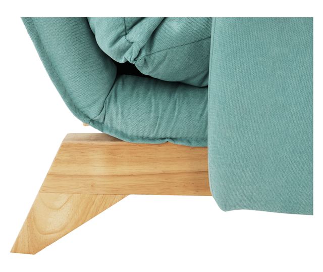 Зелен ментов платнен фотьойл Zander с поставка за крака 82x83x99 см