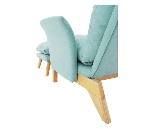 Зелен ментов платнен фотьойл Zander с поставка за крака 82x83x99 см