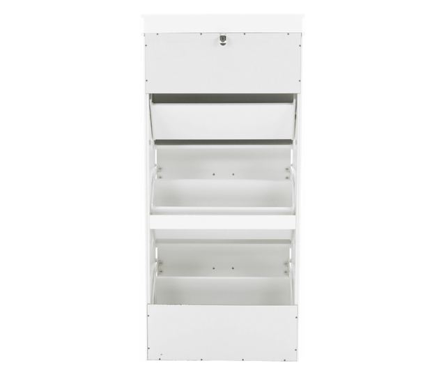 Ormarić za cipele 3 odjeljka bijeli mdf Seber 53,5x24x117 cm