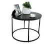 Konferenční stolek Gagin hnědá mdf deska černá kov 60x45 cm