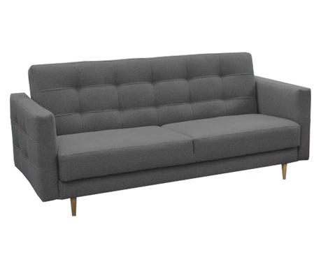 Разтегателен диван сива текстилна тапицерия Amedia 207x124x92 см