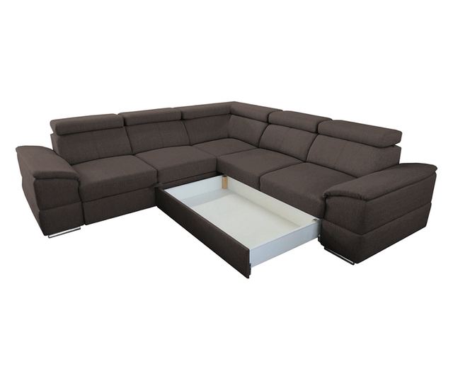 Segoria кафяв разтегателен ъгъл 263x263x97 см - Vivre