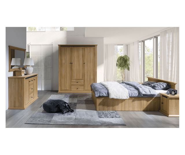 Vitrin mdf barna tölgy Grand Leon 165x40x130 cm