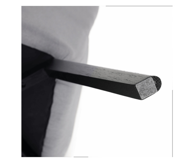 Křeslo šedé textilní čalounění Fondar černé dřevěné nohy 66x75x92 cm