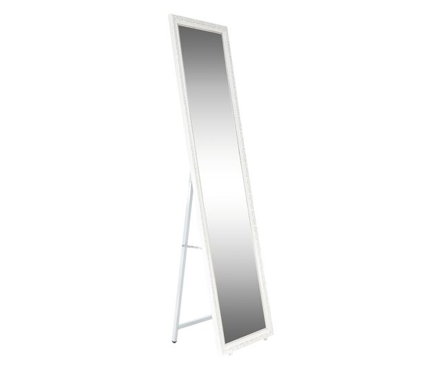 Подово огледало дървена рамка бяло златисто Laval 40x150 см