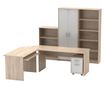Set mobilier birou natur stejar sonoma alb Johan 150x67.5x73.5 cm