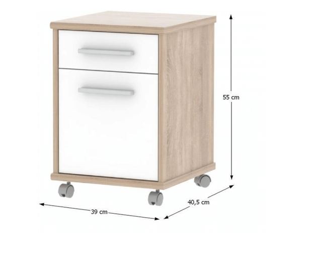 Set mobilier birou natur stejar sonoma alb Johan 150x67.5x73.5 cm