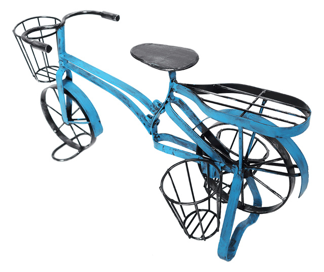 Поставка за саксия във формата на велосипед метална черно синя Albo 42x16x24 см