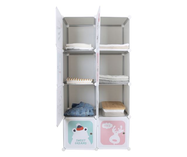 Modularni dječji ormar sivi Atrey 74x37x148 cm