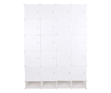 Zafod bijeli metalni plastični modularni ormar 148x46x202 cm