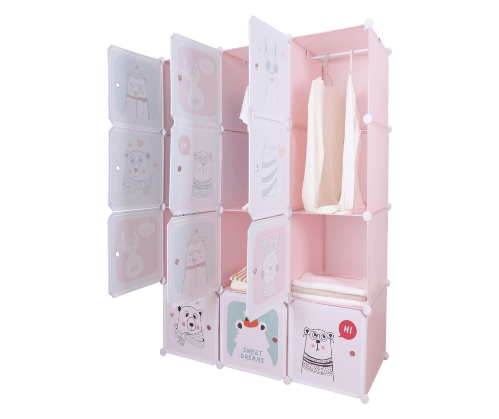 Nurmi Pink Modularna dječja garderoba 111x47x147 cm - 6