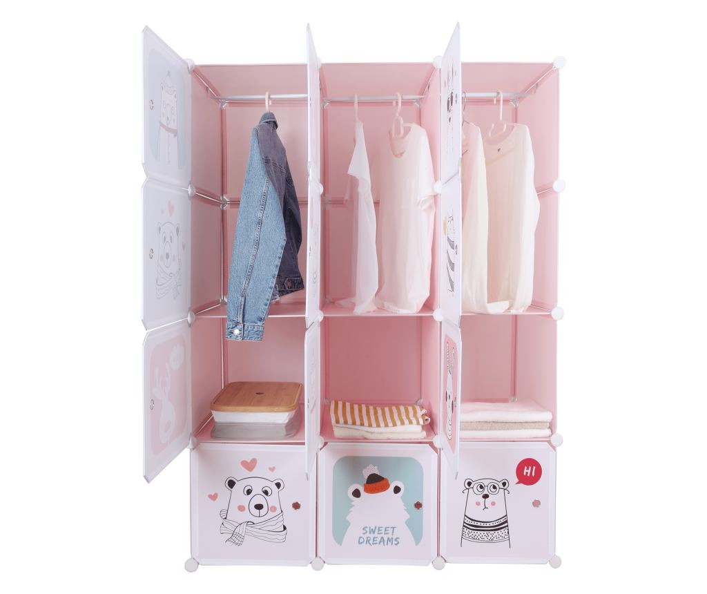 Nurmi Pink Modularna dječja garderoba 111x47x147 cm - 7