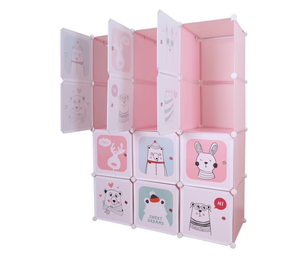 Nurmi Pink Modularna dječja garderoba 111x47x147 cm - 8