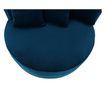 Kulaté křeslo Saloto modré sametové čalounění 115x115x58 cm
