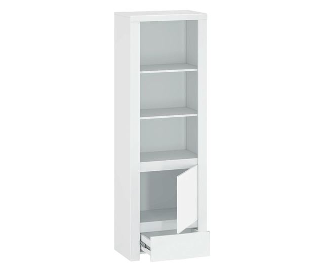 Lindy fényes fehér mdf könyvtár 68x41,5x202 cm
