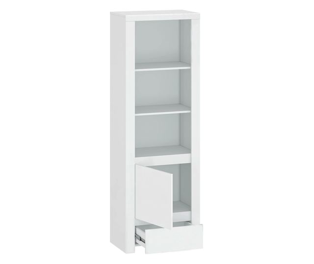 Lindy fényes fehér mdf könyvtár 68x41,5x202 cm