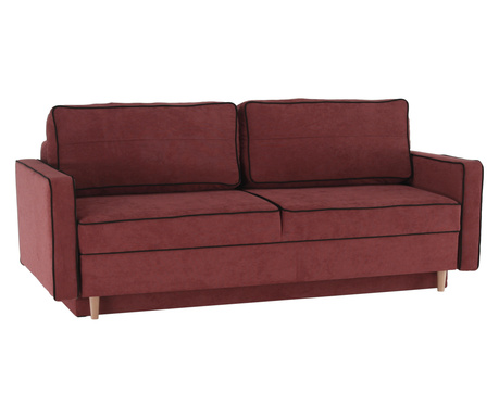 Розов текстилен разтегателен диван Bernia 213x100x90 см