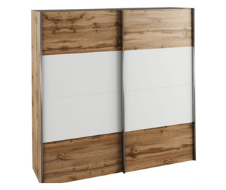 Tolóajtós szekrény mdf barna tölgy wotan fehér Gabriela 201,6x62x200 cm