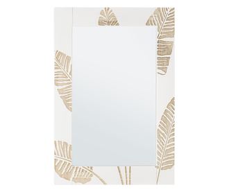 Dekoratív fali tükör krémfehér fa kerettel 54 cm x 76 h