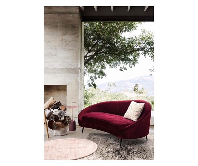 Tulasi růžový a zlatý kovový konferenční stolek Ø 30 cm x 67 v