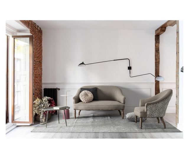 Tulasi růžový a zlatý kovový konferenční stolek Ø 30 cm x 67 v