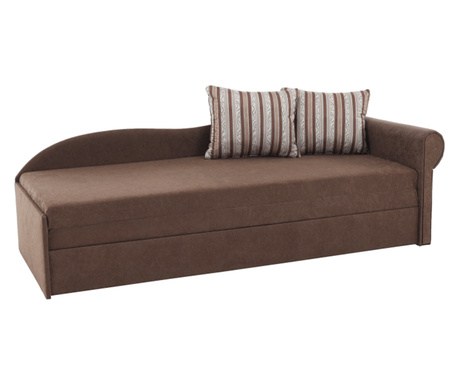 Kihúzható kanapé barna textil kárpitozással jobb párnákkal Aga 197x78x75 cm