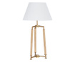 Лампа със златиста желязна основа, естествено дърво и бял памучен абажур Ellinor Ø 35 cm x 65,5 h