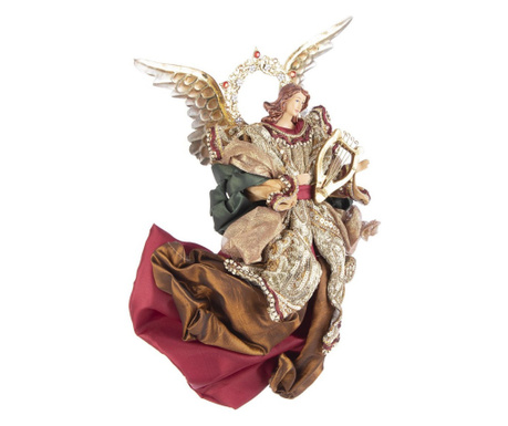 Figurica angela iz poliresina in baročnega blaga 23x11x28 cm