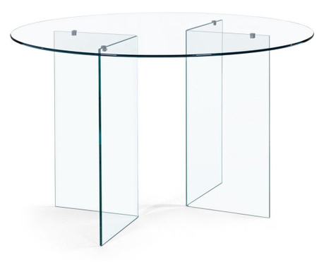 Prozorna steklena miza Iride Ø 130 cm x 75 v