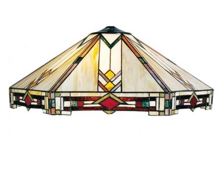 Rjava poliresična svetilka s senčnikom iz Tiffany stekla 58x23 cm