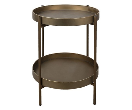 Stolić za kavu sa željeznom policom, bakrena boja Ø 52 cm x 60 h