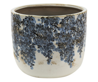 Ghiveci de flori din ceramica albastru bej 15x13 cm