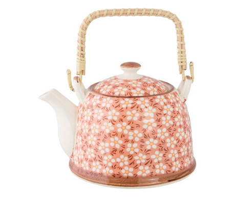 Belo roza keramični čajnik 18 cm x 14 cm x 12 h, 0,7 L