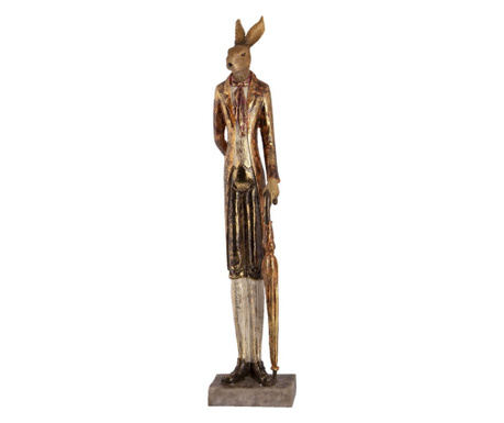 Figurina iepuras paste cu umbrela din polirasina 11x9x51 cm