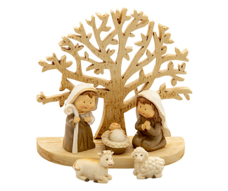 Религиозни фигури от полирезин и дърво 11х5х10см