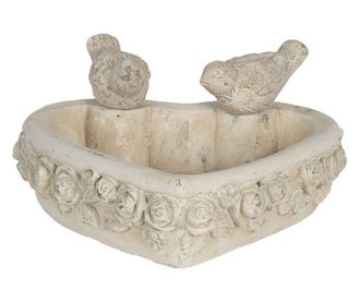 Bol hranire pasari din ceramica gri 24 cm x 24 cm x 11 h