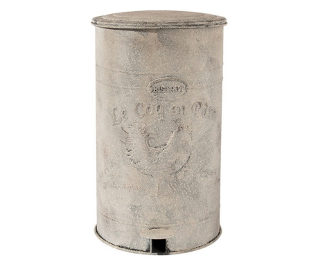 Винтидж бяло метално кошче за боклук 26x30x46 см