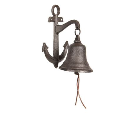 Smeđe željezno zidno zvono Ancora 14 cm x 10 cm x 22 h